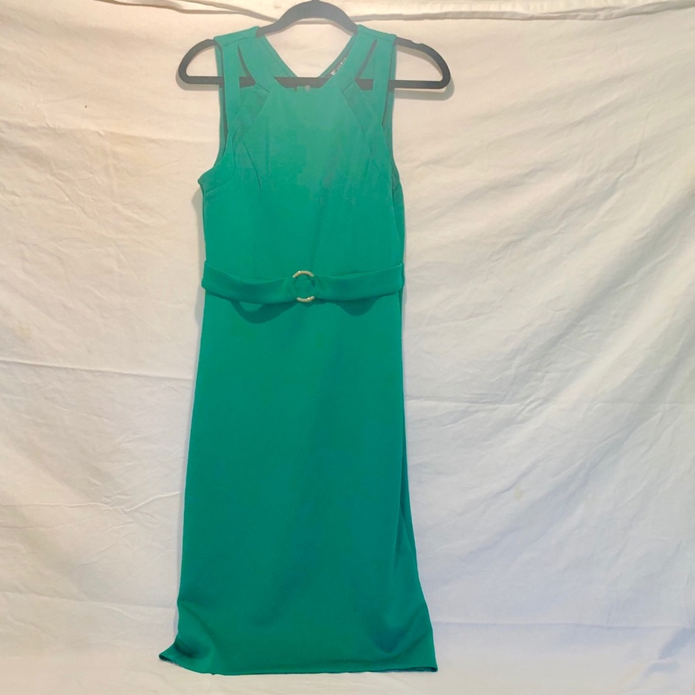 Jade green sleeveless dress